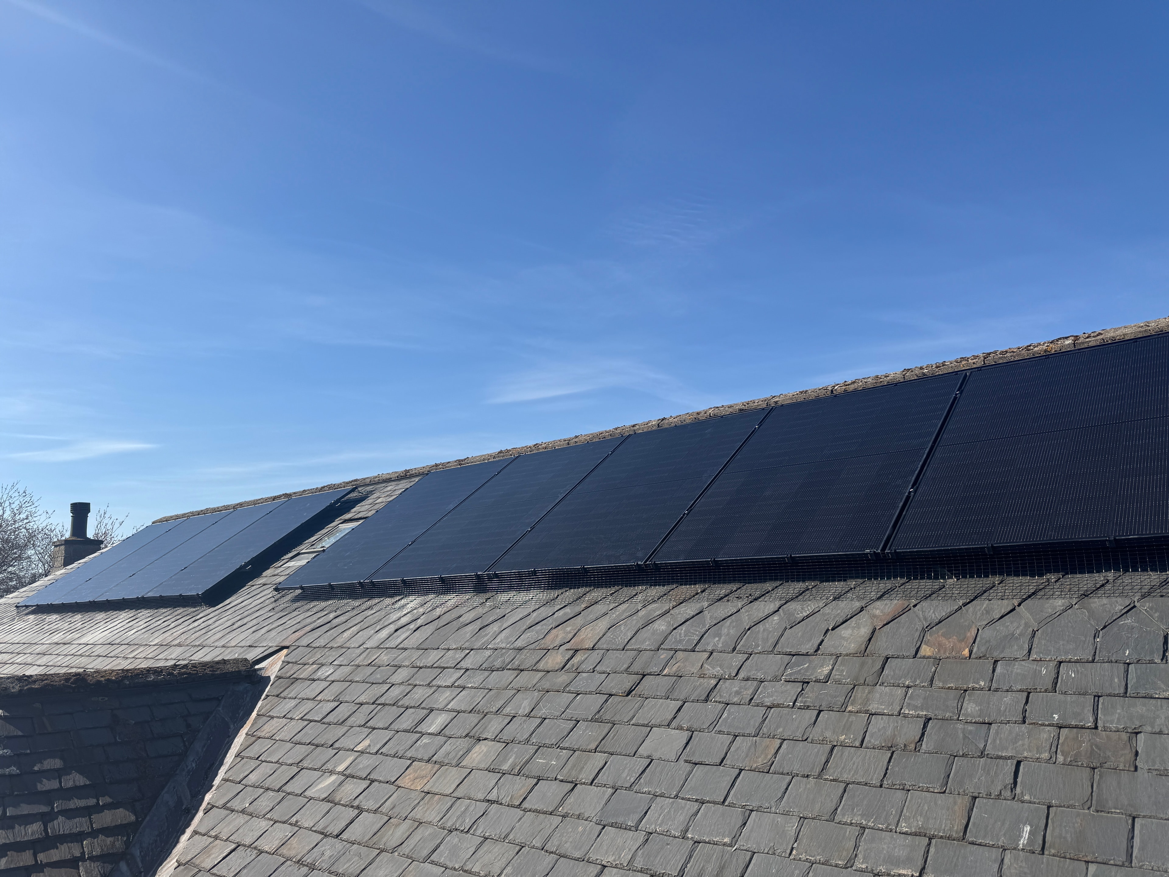 Solar panels installed on a residential rooftop